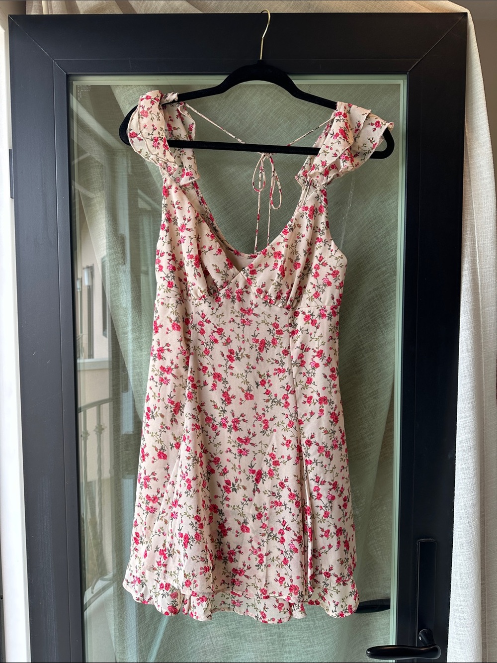 wild fable Cream Mini Dress with Pink Floral Print